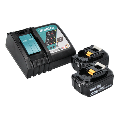 Makita DML 812 RM lampe de poche projecteur à main LED sur batterie 18 V 1250 lm + 2x batteries 4,0 Ah + chargeur