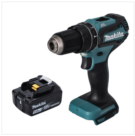 Makita DHP 485 T1 perceuse à percussion sans fil 18 V 50 Nm sans balais + 1x batterie 5,0 Ah - sans chargeur