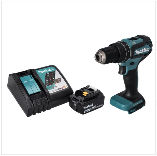 Makita DHP 485 RT1 perceuse à percussion sans fil 18 V 50 Nm sans balais + 1 batterie 5,0 Ah + chargeur