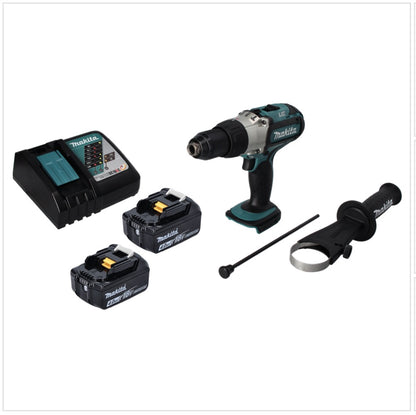 Makita DHP 451 RM Akku Schlagbohrschrauber 18 V 80 Nm + 2x Akku 4,0 Ah + Ladegerät