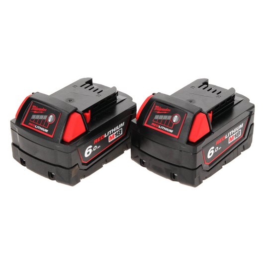 Milwaukee M18 B6 Akku Set 2x 18 V 6,0 Ah / 6000 mAh ( 2x 4932451244 )