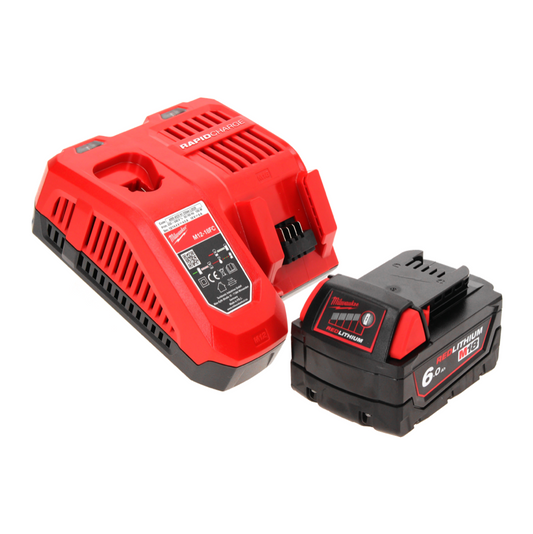 Kit de démarrage Milwaukee M18 NRG-601 1x batterie 18 V 6,0 Ah / 6000 mAh (4932451244) + chargeur rapide M12-18 FC (4932451079)