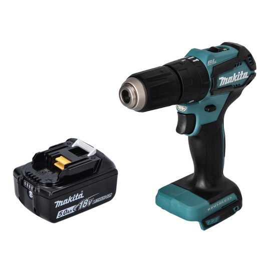 Makita DHP 483 T1 perceuse à percussion sans fil 18 V 40 Nm sans balai + 1x batterie 5,0 Ah - sans chargeur