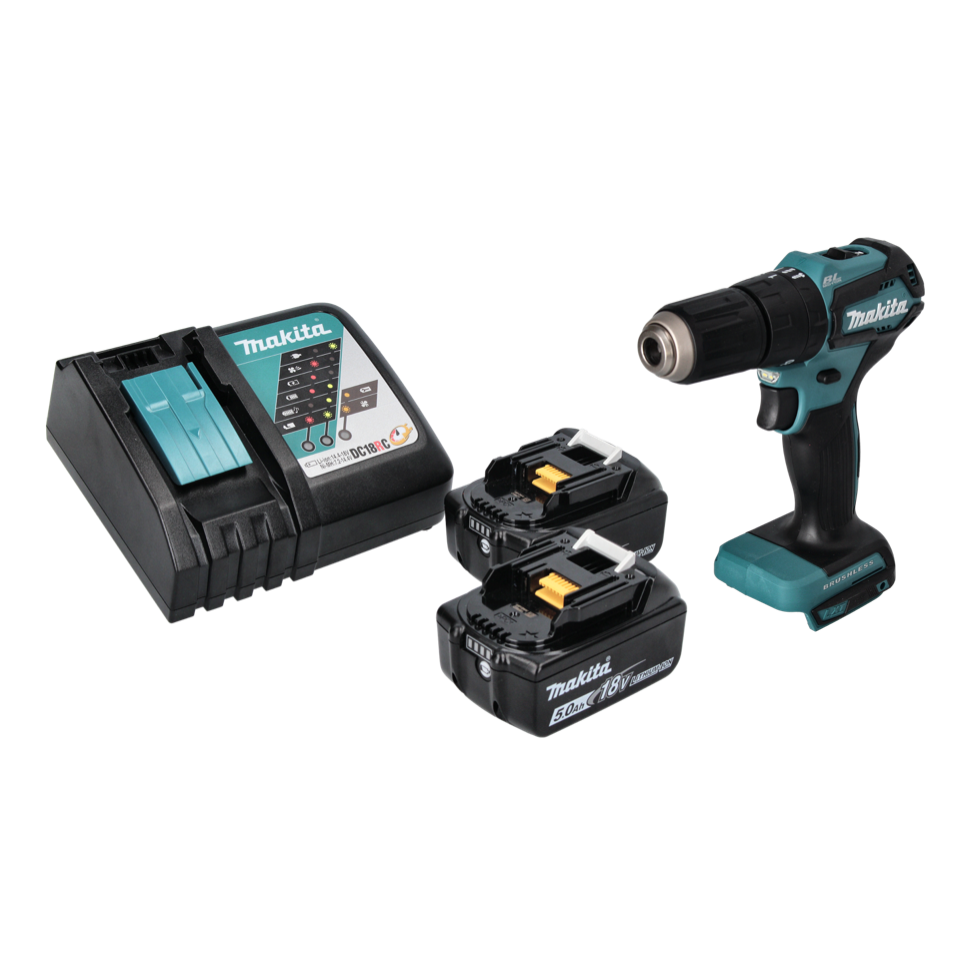 Makita DHP 483 RT perceuse à percussion sans fil 18 V 40 Nm sans balai + 2x batteries 5,0 Ah + chargeur