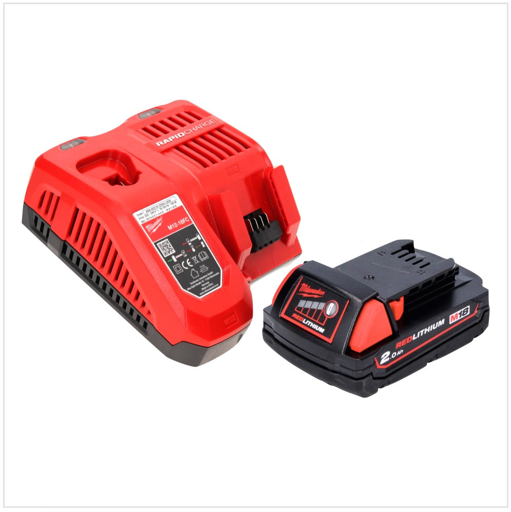 Clé à chocs sans fil Milwaukee M18 FID2-201FC TX 18 V 1/4" 226 Nm + 1x batterie 2,0 Ah + chargeur + coffret TX