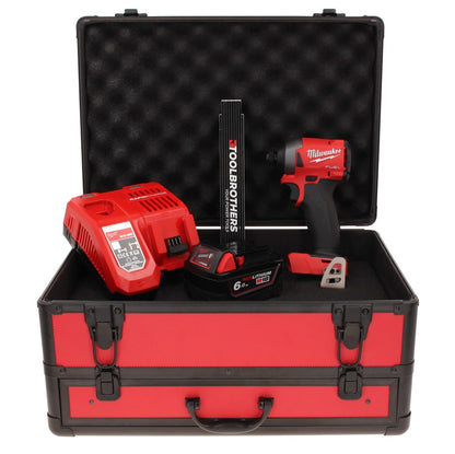 Milwaukee M18 FID2-601FC TX Akku Schlagschrauber 18 V 1/4" 226 Nm + 1x Akku 6,0 Ah + Ladegerät + Gliedermaßstab + TX Koffer