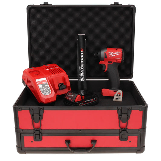 Milwaukee M18 FID2-201FC TX Akku Schlagschrauber 18 V 1/4" 226 Nm + 1x Akku 2,0 Ah + Ladegerät + Gliedermaßstab + TX Koffer