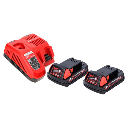 Clé à chocs sans fil Milwaukee M18 FID2-202FC TX 18 V 1/4" 226 Nm + 2x batteries 2,0 Ah + chargeur + mètre pliant + coffret TX