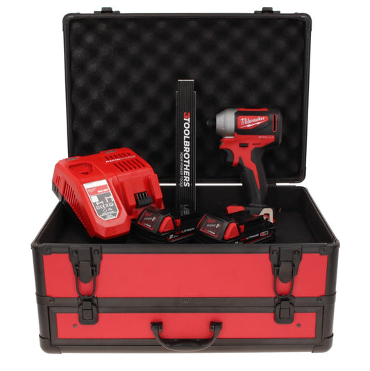 Milwaukee M18 BLID2-202FC TX Akku Schlagschrauber 18 V 180 Nm 1/4" Brushless + 2x Akku 2,0 Ah + Ladegerät + Gliedermaßstab + TX Koffer