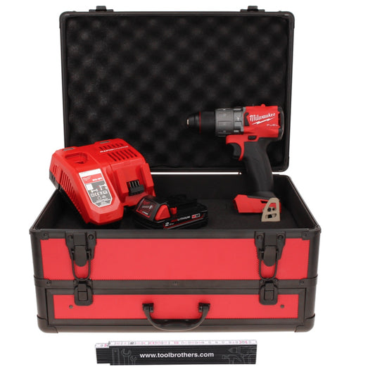 Perceuse à percussion sans fil Milwaukee M18 FPD2-201FC TX 18 V 135 Nm sans balais + 1x batterie 2,0 Ah + chargeur + mètre pliant + coffret TX