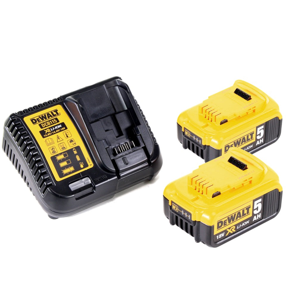 Perceuse-visseuse sans fil DeWalt DCD 791 P2 TX 18 V 70 Nm sans balais + lampe à batterie DCL 050 18 V + 2x batteries 5,0 Ah + chargeur + mètre pliant + mallette TX