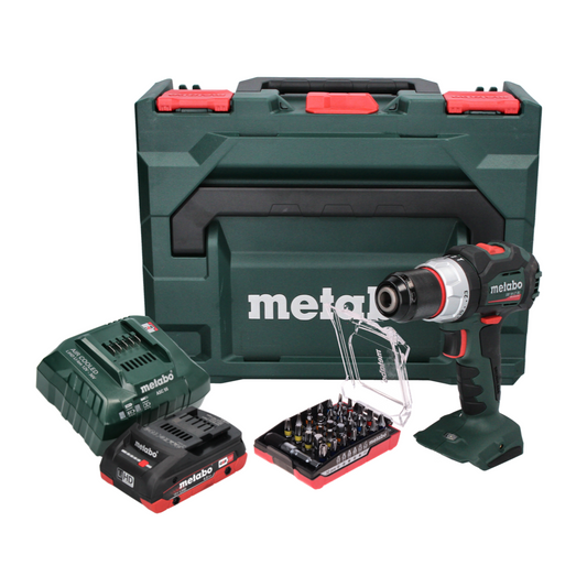 Perceuse à percussion sans fil Metabo SB 18 LT BL 18 V 75 Nm sans balais + 1 batterie 4,0 Ah + chargeur + jeu d'embouts 32 pièces + métaBOX