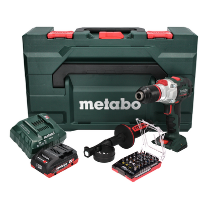 Perceuse à percussion sans fil Metabo SB 18 LTX BL I 18 V 130 Nm sans balais + 1 batterie 4,0 Ah + chargeur + jeu d'embouts 32 pièces + métaBOX