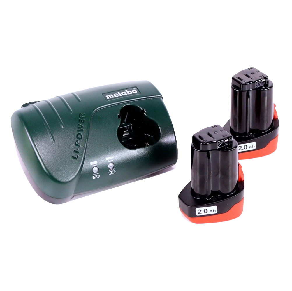 Perceuse-visseuse sans fil Metabo Power Maxx BS 10.8 10,8 V + 2 batteries 2,0 Ah + chargeur + jeu d'embouts 32 pièces + coffret