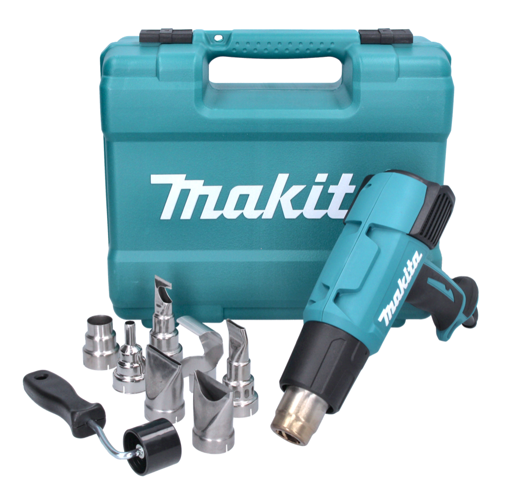 Pistolet à air chaud Makita HG 6531 CK 2000 W 50 - 650 °C + jeu d'accessoires 8 pièces + mallette