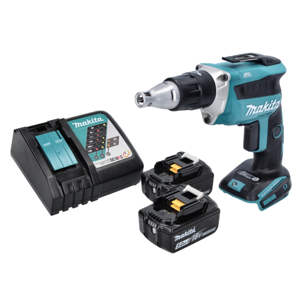 Makita DFS 452 RT Akku Schnellbauschrauber 18 V Brushless + 2x Akku 5,0 Ah + Ladegerät - Toolbrothers