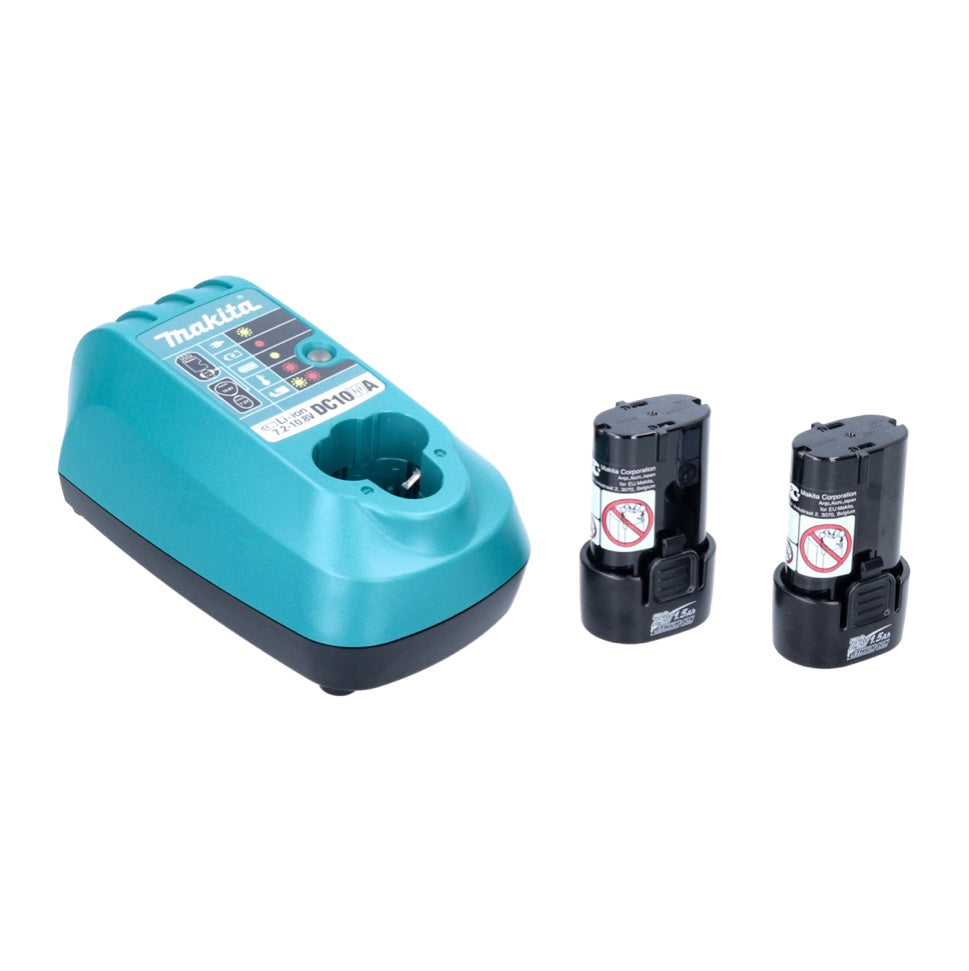 Makita TD 022 DSE Akku Knick Schlagschrauber 7,2 V 25 Nm + 2x Akku 1,5 Ah + Ladegerät + Tasche