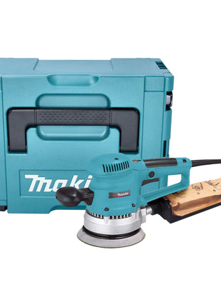 Ponceuse excentrique Makita BO 6030 JX 310 watts 150 mm + papier de verre + Makpac