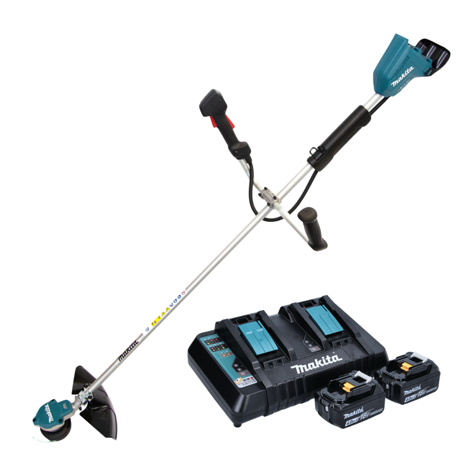 Makita DUR 368 APM Akku Freischneider 36 V ( 2 x 18 V ) Zweihandgriff Brushless + 2x Akku 4,0 Ah + Ladegerät