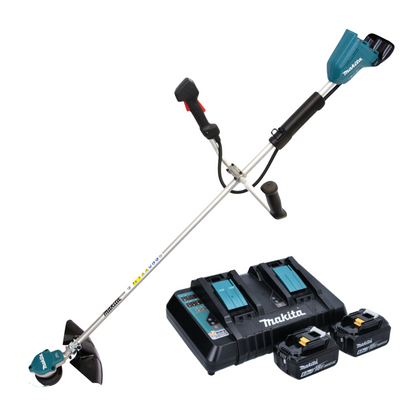 Makita DUR 368 APG Akku Freischneider 36 V ( 2 x 18 V ) Zweihandgriff Brushless + 2x Akku 6,0 Ah + Ladegerät