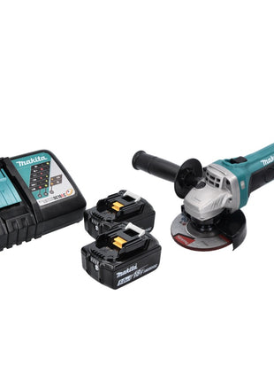 Amoladora angular a batería Makita DGA 452 RT 18 V 115 mm + 2x baterías 5,0 Ah + cargador