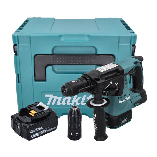 Makita DHR 243 T1J marteau perforateur sans fil 18 V 2,0 J SDS plus brushless + 1x batterie 5,0 Ah + Makpac - sans chargeur