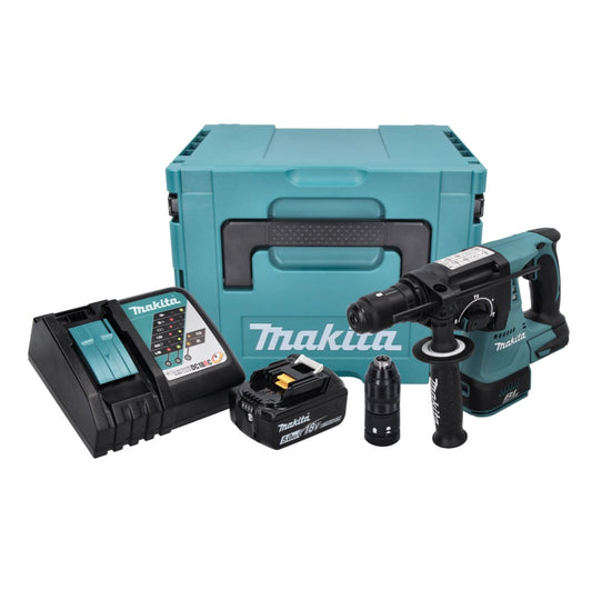 Makita DHR 243 RT1J marteau perforateur sur batterie 18 V 2,0 J SDS plus brushless + 1x batterie 5,0 Ah + chargeur + Makpac