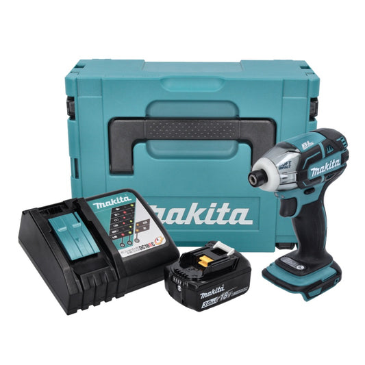 Visseuse à impulsion sans fil Makita DTS 141 RF1J 18 V 40 Nm 1/4" sans balai + 1x batterie 3,0 Ah + chargeur + Makpac