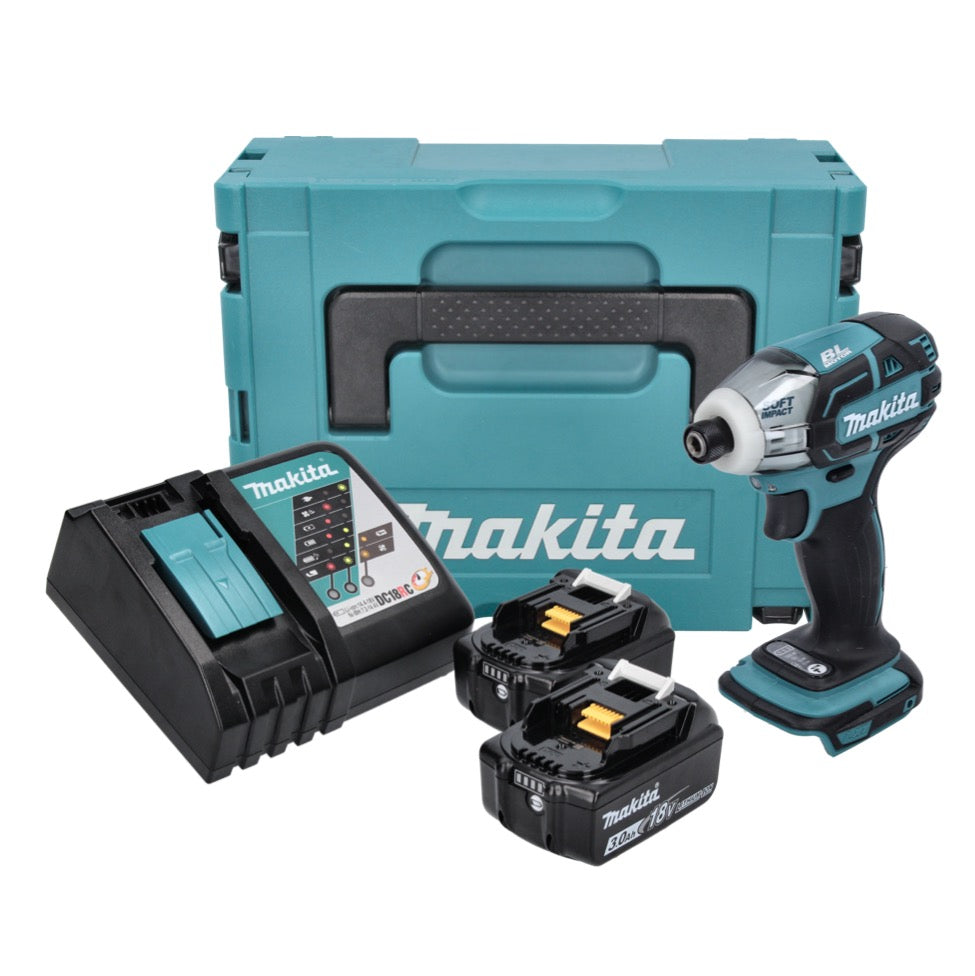 Makita DTS 141 RFJ Akku Impulsschrauber 18 V 40 Nm 1/4" Brushless + 2x Akku 3,0 Ah + Ladegerät + Makpac