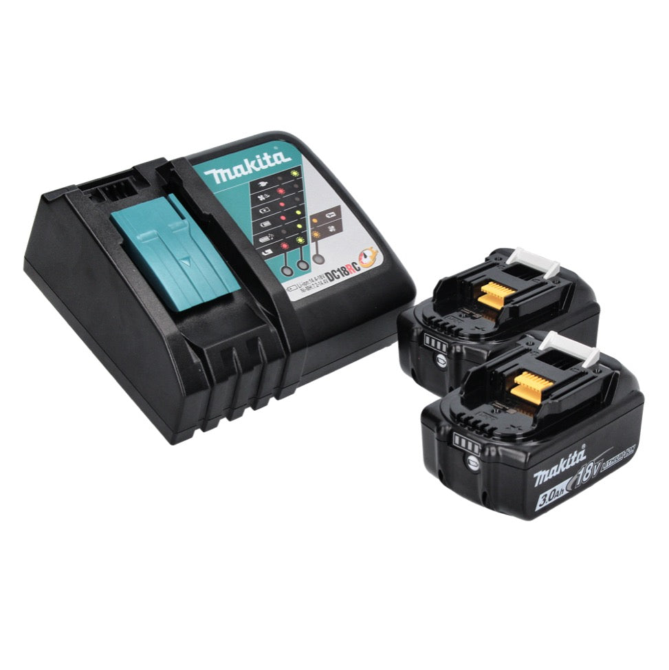 Makita DBN 500 RFJ cloueuse à tête d'emballage sur batterie 18 V 15-50 mm + 2x batteries 3,0 Ah + chargeur + Makpac