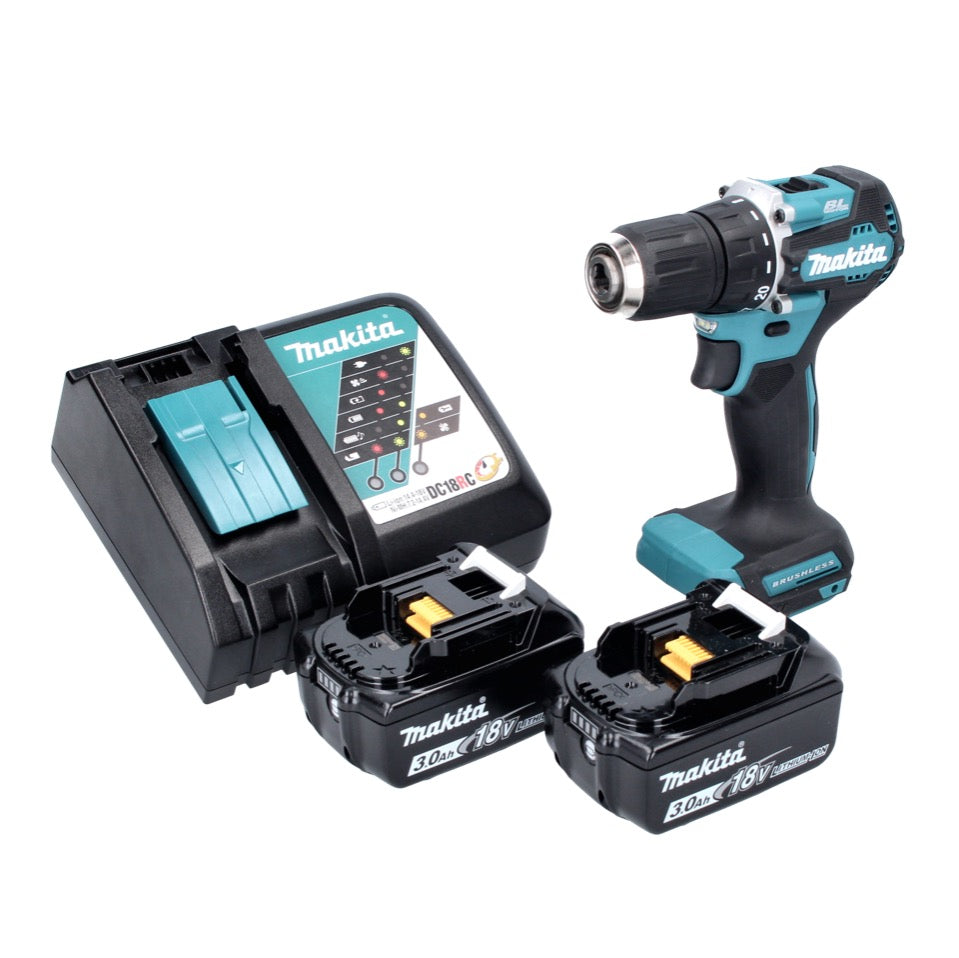 Makita DDF 487 RF Akku Bohrschrauber 18 V 40 Nm Brushless + 2x Akku 3,0 Ah + Ladegerät - Toolbrothers