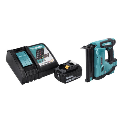 Makita DBN 500 RF1 cloueuse à tête d'emballage avec batterie 18 V 15-50 mm + 1x batterie 3,0 Ah + chargeur