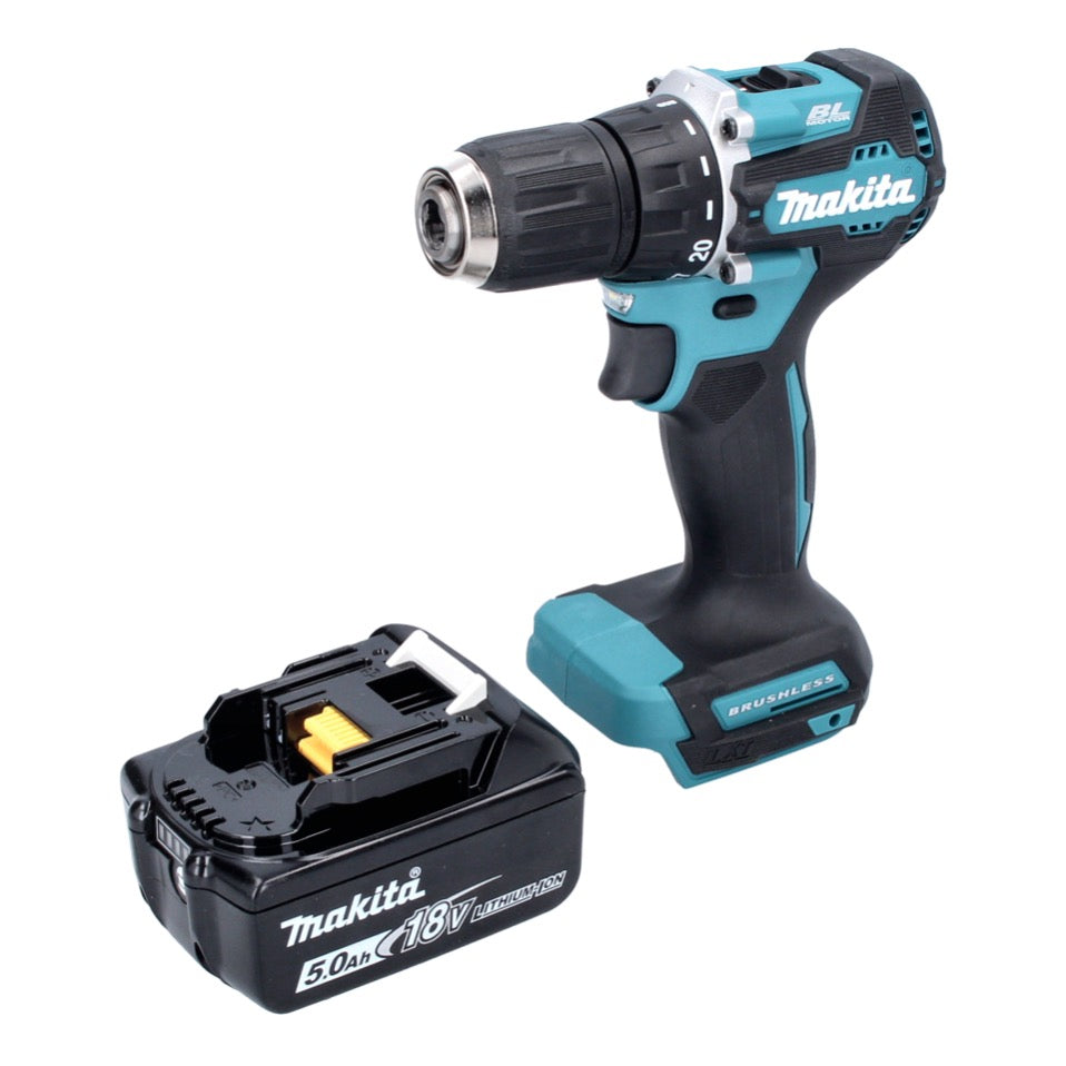 Makita DDF 487 T1 Akku Bohrschrauber 18 V 40 Nm Brushless + 1x Akku 5,0 Ah - ohne Ladegerät - Toolbrothers