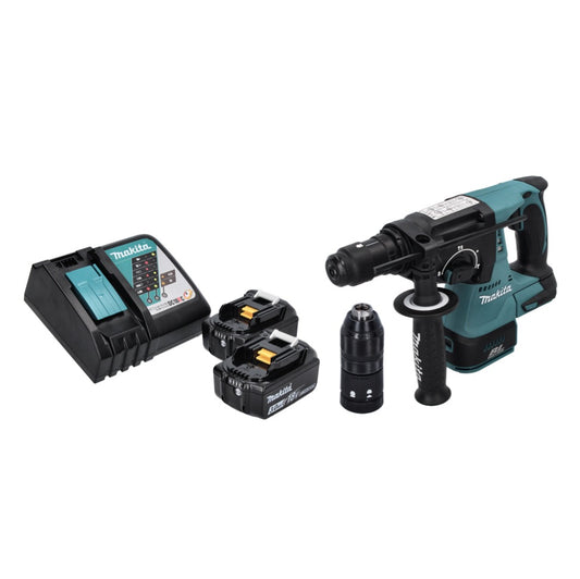 Makita DHR 243 RF marteau perforateur sans fil 18 V SDS plus sans balais + 2 batteries 3,0 Ah + chargeur