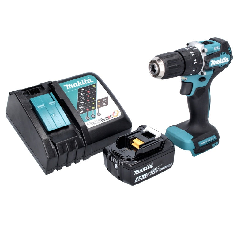 Makita DHP 487 RF1 Akku Schlagbohrschrauber 18 V 40 Nm Brushless + 1x Akku 3,0 Ah + Ladegerät - Toolbrothers