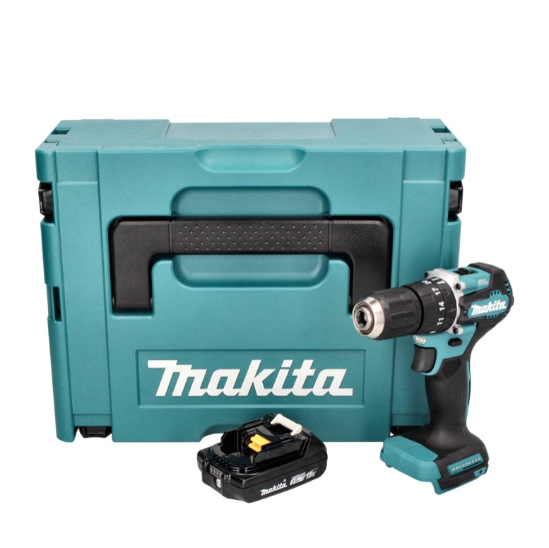 Makita DHP 487 A1J perceuse à percussion sans fil 18 V 40 Nm sans balai + 1x batterie 2,0 Ah + Makpac - sans chargeur