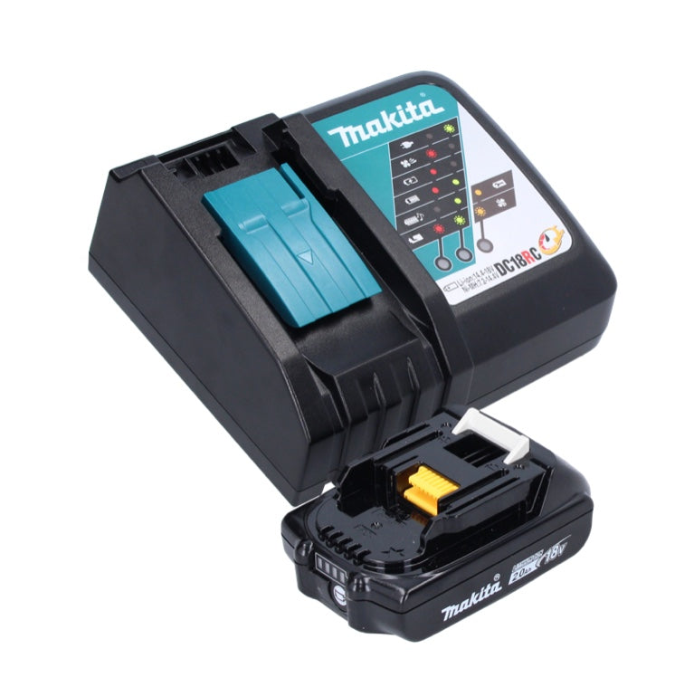 Makita DHP 487 RA1J perceuse à percussion sans fil 18 V 40 Nm sans balais + 1x batterie 2,0 Ah + chargeur + Makpac