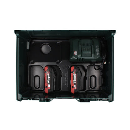 Kit de base Metabo 18 V LiHD + 2x batterie 4,0 Ah + chargeur ASC 55 + métaBOX