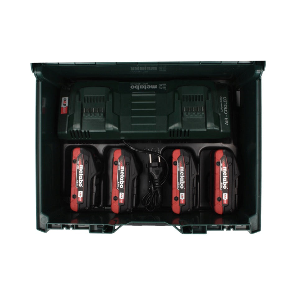 Metabo 18 V LiHD Basis Set + 4x Akku 4,0 Ah + ASC 145 DUO Ladegerät + metaBOX