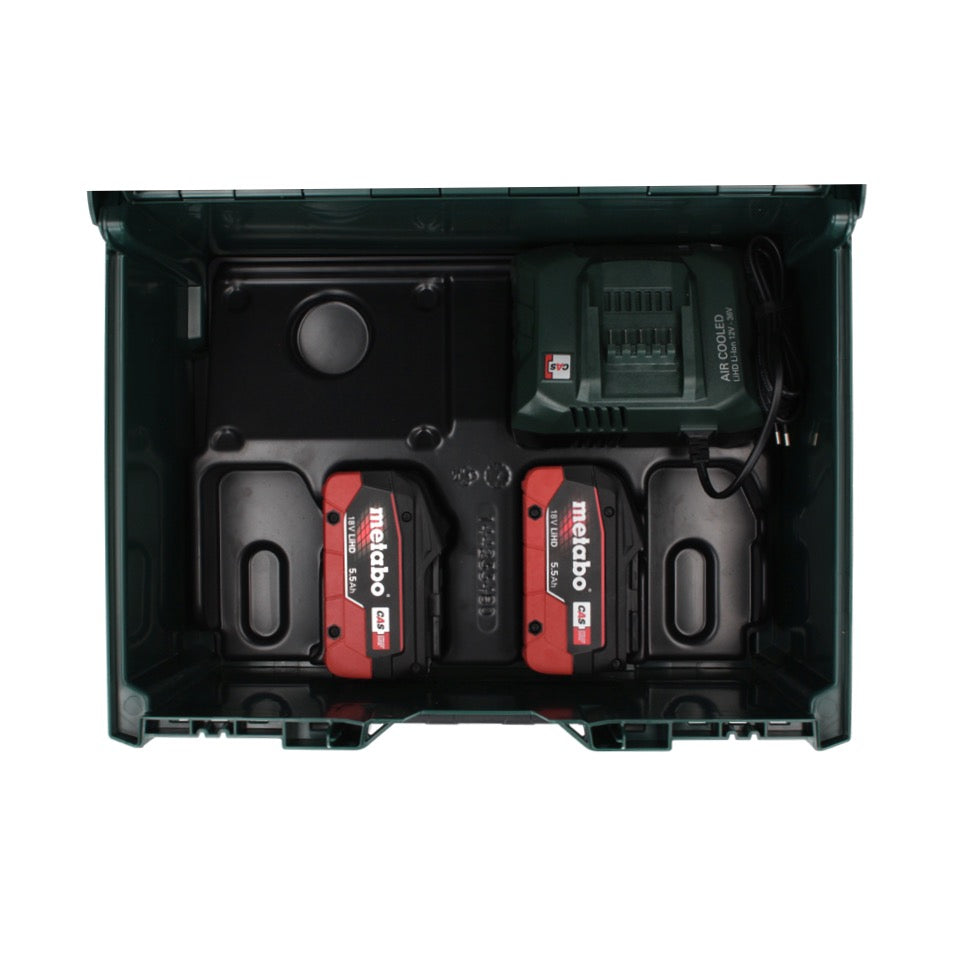 Kit de base Metabo 18 V LiHD + 2x batterie 5,5 Ah + chargeur ASC 55 + métaBOX