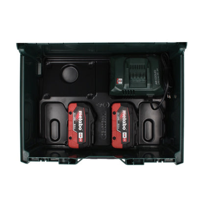 Kit de base Metabo 18 V LiHD + 2x batterie 8,0 Ah + chargeur ASC 55 + métaBOX