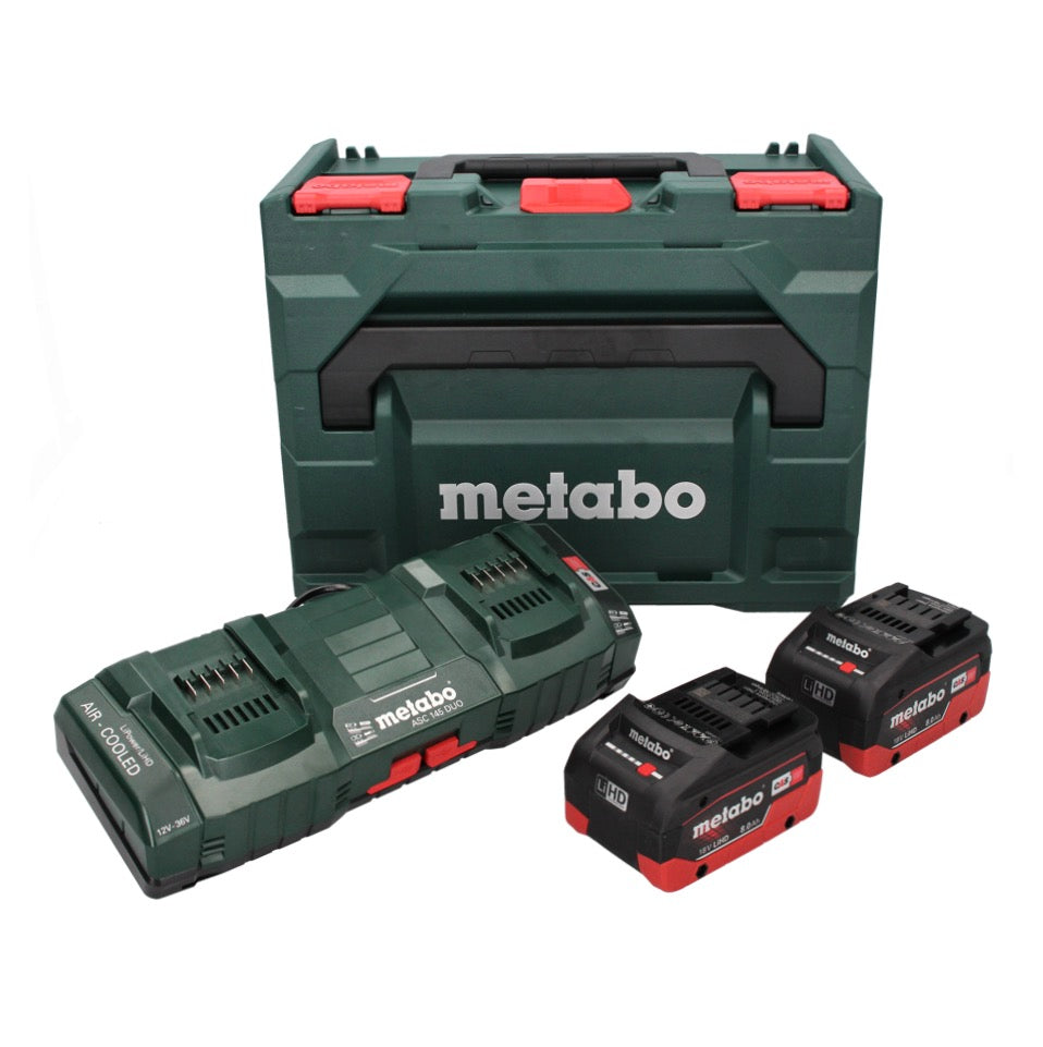 Kit de base Metabo 18 V LiHD + 2x batterie 8,0 Ah + chargeur ASC 145 DUO + ​​metaBOX