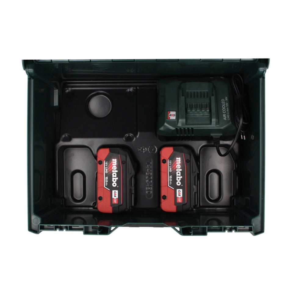 Kit de base Metabo 18 V LiHD + 2x batterie 10,0 Ah + chargeur ASC 55 + métaBOX