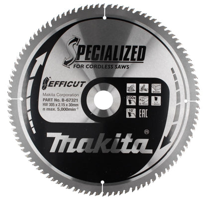 Makita CMSXF305100G Lame de scie SPECIALIZED EFFICUT 305 x 2,15 x 30 mm (B-67321) 100 dents pour le bois