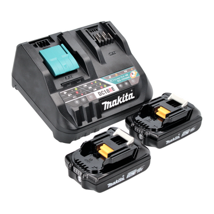 Kit d'alimentation Makita 18 V avec 2 batteries BL 1820 B 2,0 Ah (2x 197254-9) + chargeur multi-rapide DC 18 RE (198720-9)