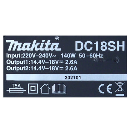 Kit d'alimentation Makita 18 V avec 2 batteries BL 1840 B 4,0 Ah (197265-4) + double chargeur DC 18 SH (199687-4)