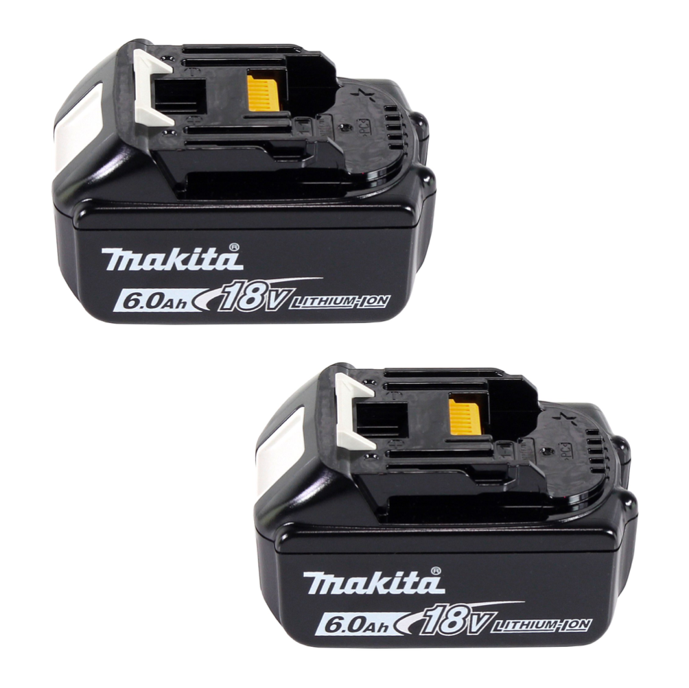 Kit d'alimentation Makita 18 V avec 2 batteries BL 1860 B 6,0 Ah (2x 197422-4) + chargeur multi-rapide DC 18 RE (198720-9)