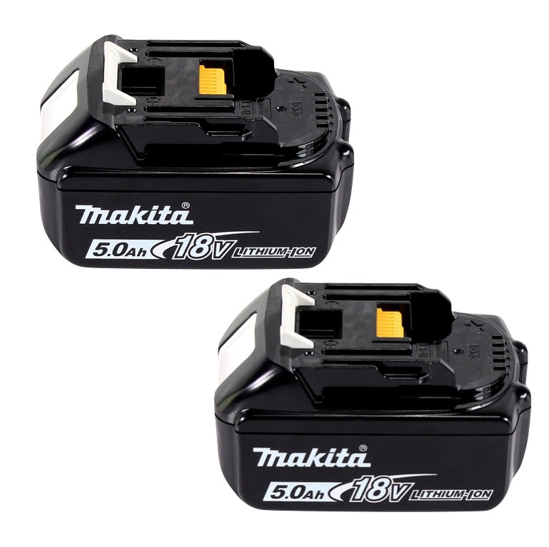 Kit source d'alimentation Makita 18 V avec 2 batteries BL 1850 B 5,0 Ah (197280-8) + double chargeur DC 18 SH (199687-4) + Makpac