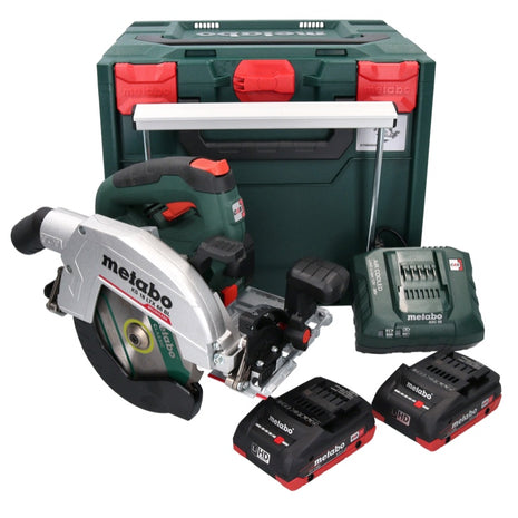 Scie circulaire sur batterie Metabo KS 18 LTX 66 BL 18 V 165 mm + 2x batteries 4,0 Ah + chargeur + métaBOX