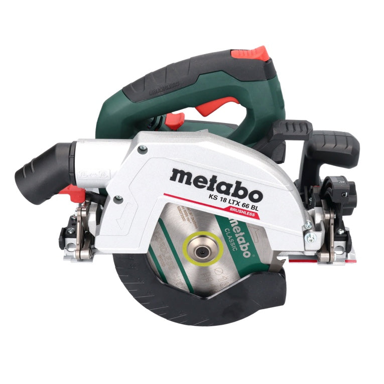 Metabo KS 18 LTX 66 BL Akku Handkreissäge 18 V 165 mm ( 611866660 ) + 2x Akku 5,5 Ah + Ladegerät + metaBOX